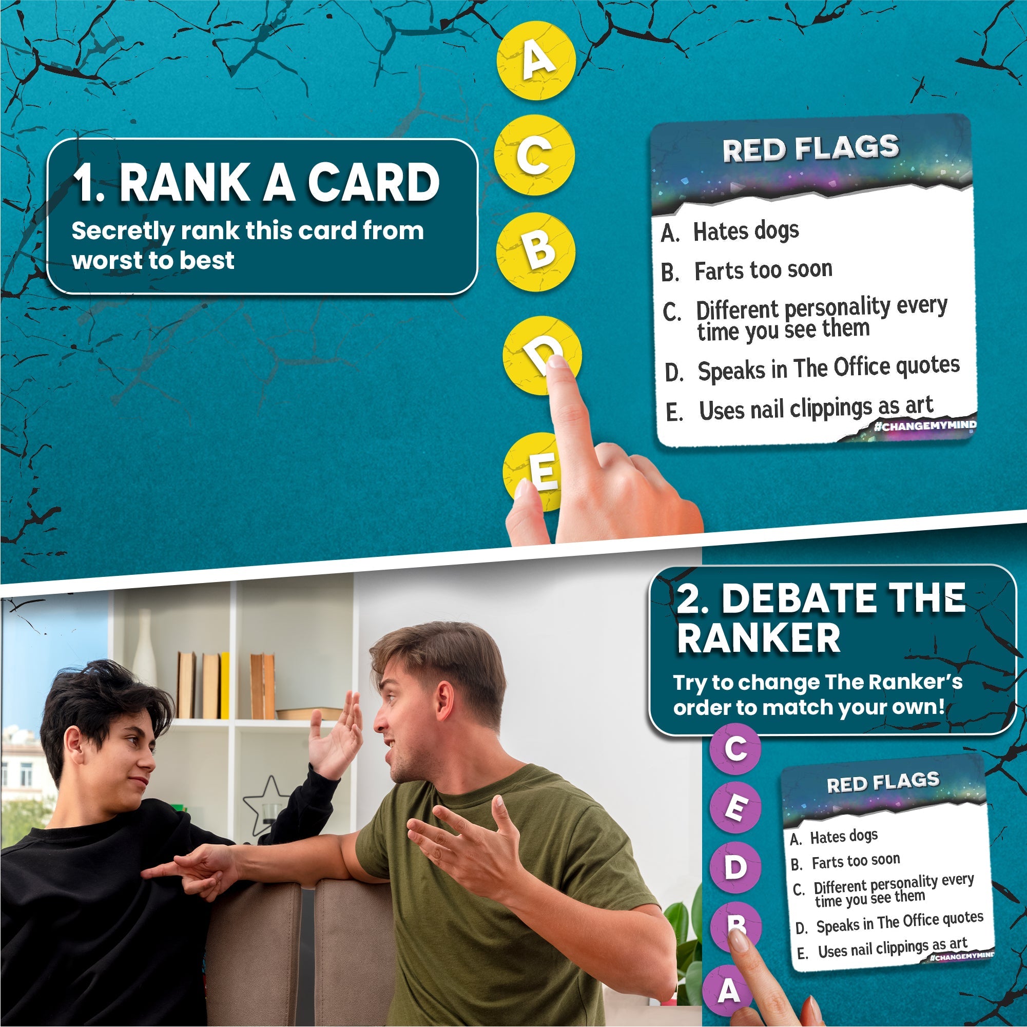 Change My Mind party game card How to Play 2
